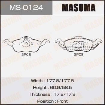 MS0124 MASUMA Комплект тормозных колодок