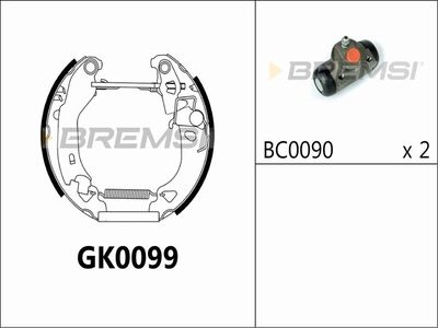 GK0099 BREMSI Комплект тормозных колодок