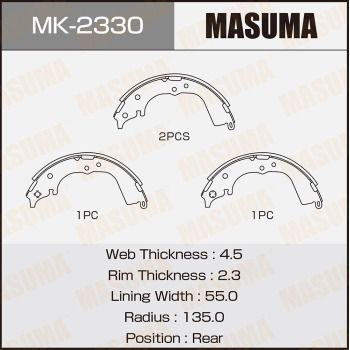 MK2330 MASUMA Комплект тормозных колодок