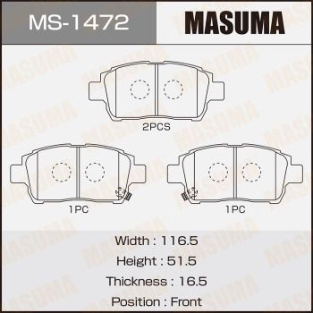 MS1472 MASUMA Комплект тормозных колодок