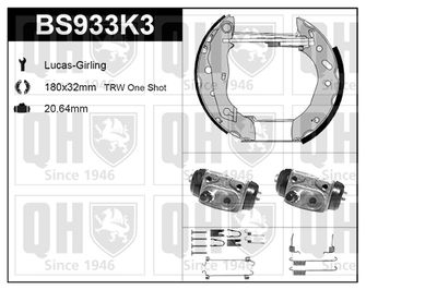 BS933K3 QUINTON HAZELL Комплект тормозных колодок