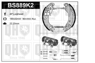 BS889K2 QUINTON HAZELL Комплект тормозных колодок