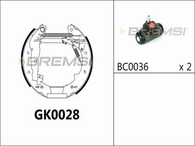 GK0028 BREMSI Комплект тормозных колодок