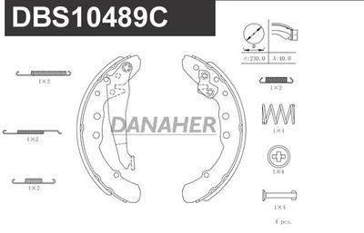 DBS10489C DANAHER Комплект тормозных колодок