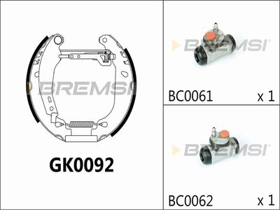 GK0092 BREMSI Комплект тормозных колодок