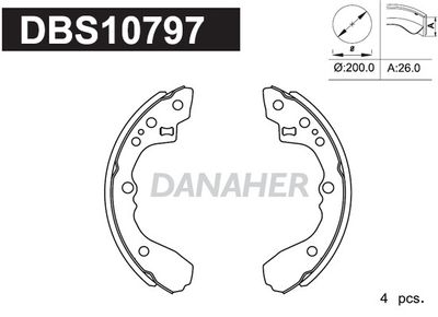 DBS10797 DANAHER Комплект тормозных колодок