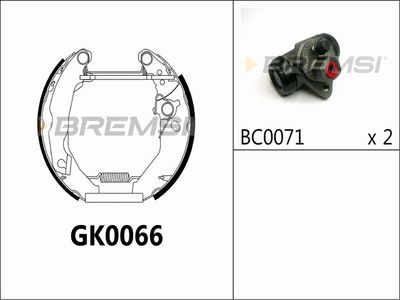 GK0066 BREMSI Комплект тормозных колодок