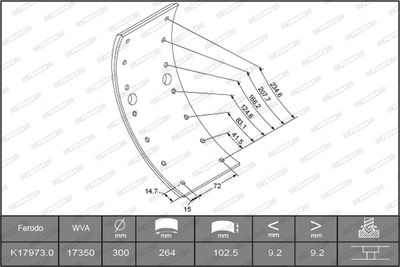 K179730F3658 FERODO Комплект тормозных башмаков, барабанные тормоза