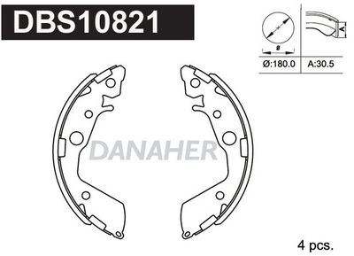 DBS10821 DANAHER Комплект тормозных колодок