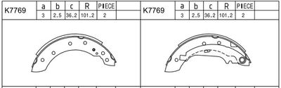 K7769 ASIMCO Комплект тормозных колодок