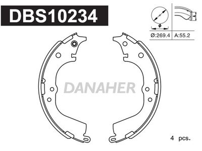 DBS10234 DANAHER Комплект тормозных колодок