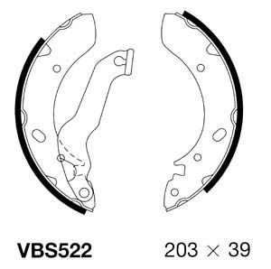 VBS522 MOTAQUIP Комплект тормозных колодок