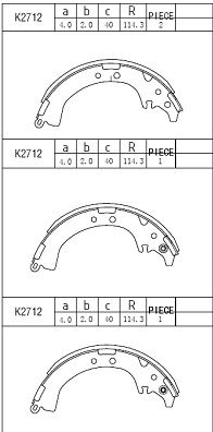 K2712 ASIMCO Комплект тормозных колодок