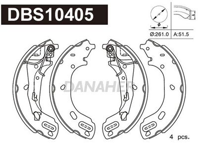 DBS10405 DANAHER Комплект тормозных колодок