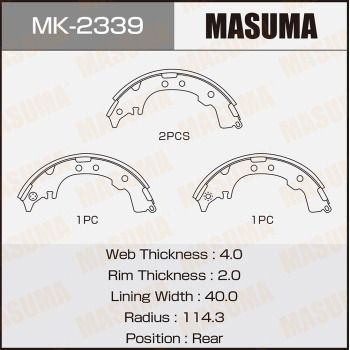 MK2339 MASUMA Комплект тормозных колодок