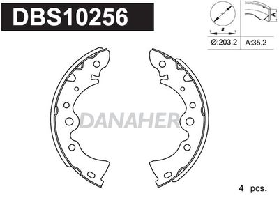 DBS10256 DANAHER Комплект тормозных колодок