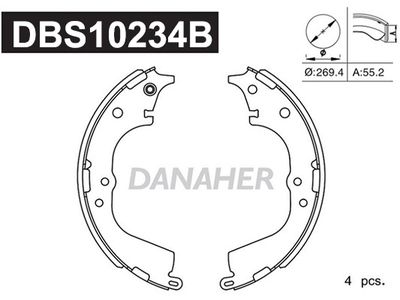 DBS10234B DANAHER Комплект тормозных колодок