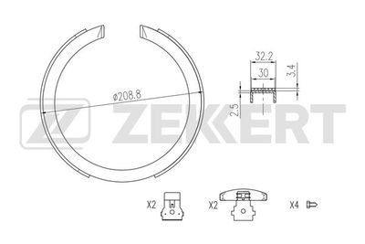 BK4353 ZEKKERT Комплект тормозных колодок