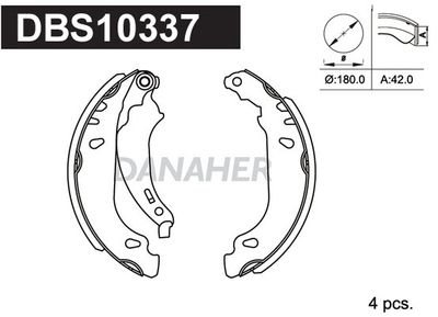 DBS10337 DANAHER Комплект тормозных колодок