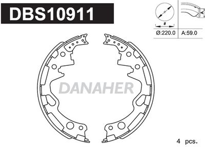 DBS10911 DANAHER Комплект тормозных колодок
