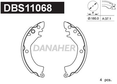 DBS11068 DANAHER Комплект тормозных колодок