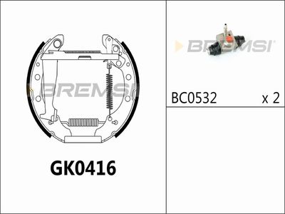 GK0416 BREMSI Комплект тормозных колодок