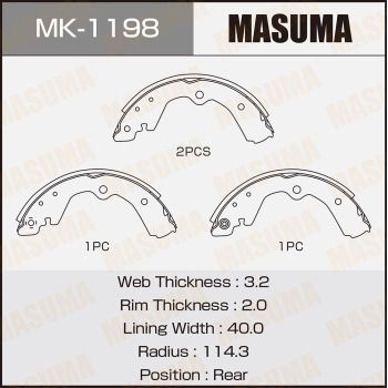 MK1198 MASUMA Комплект тормозных колодок