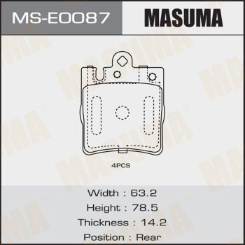 MSE0087 MASUMA Комплект тормозных колодок