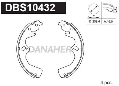 DBS10432 DANAHER Комплект тормозных колодок