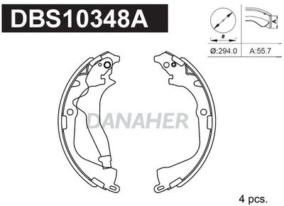 DBS10348A DANAHER Комплект тормозных колодок