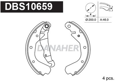 DBS10659 DANAHER Комплект тормозных колодок