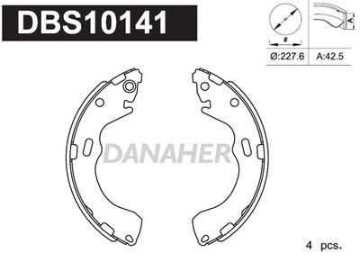 DBS10141 DANAHER Комплект тормозных колодок