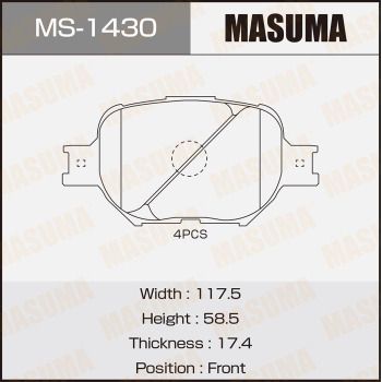 MS1430 MASUMA Комплект тормозных колодок