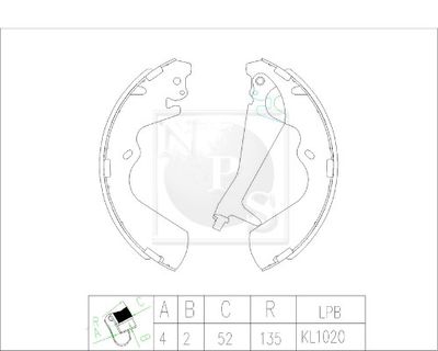 H350I04 NPS Комплект тормозных колодок