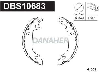 DBS10683 DANAHER Комплект тормозных колодок
