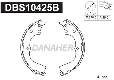 DBS10425B DANAHER Комплект тормозных колодок