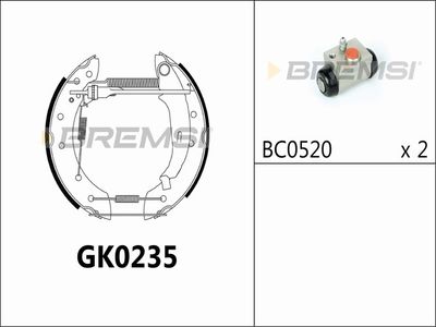 GK0235 BREMSI Комплект тормозных колодок