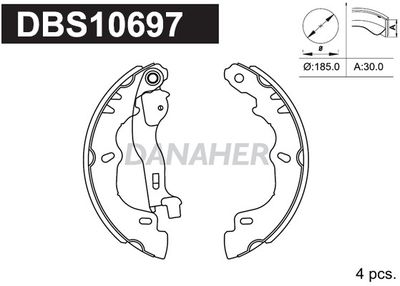 DBS10697 DANAHER Комплект тормозных колодок