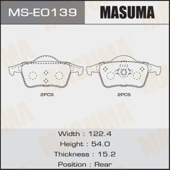 MSE0139 MASUMA Комплект тормозных колодок