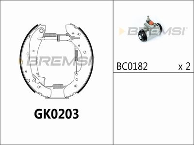 GK0203 BREMSI Комплект тормозных колодок