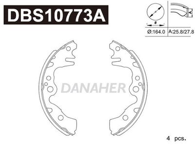 DBS10773A DANAHER Комплект тормозных колодок