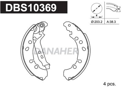 DBS10369 DANAHER Комплект тормозных колодок