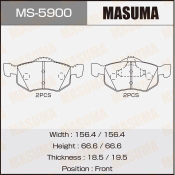 MS5900 MASUMA Комплект тормозных колодок