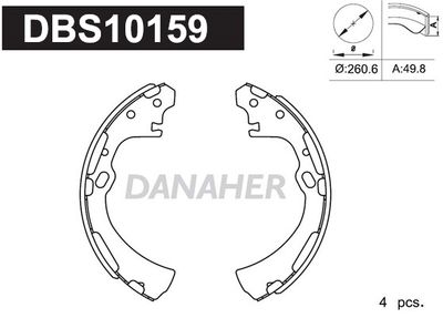 DBS10159 DANAHER Комплект тормозных колодок