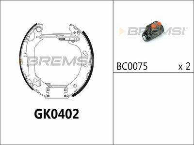 GK0402 BREMSI Комплект тормозных колодок