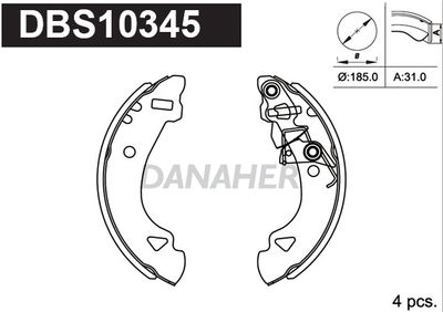 DBS10345 DANAHER Комплект тормозных колодок