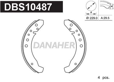 DBS10487 DANAHER Комплект тормозных колодок