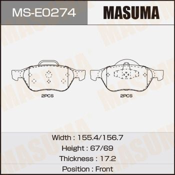MSE0274 MASUMA Комплект тормозных колодок