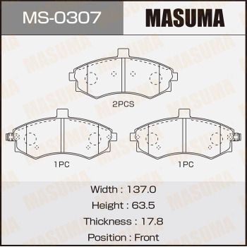 MS0307 MASUMA Комплект тормозных колодок