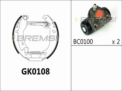 GK0108 BREMSI Комплект тормозных колодок